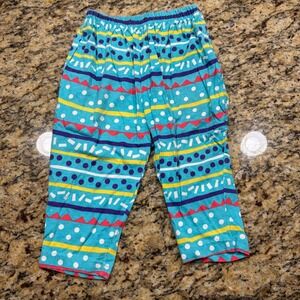 Vintage Bebe Terrifique Girl Pants 18M Blue Polka Dot Geometric  90s 18M